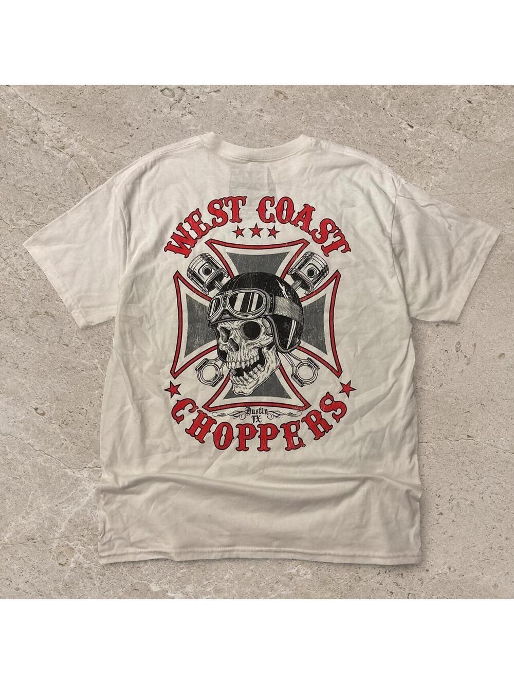 Crazy fire vintage style west coast choppers tee.